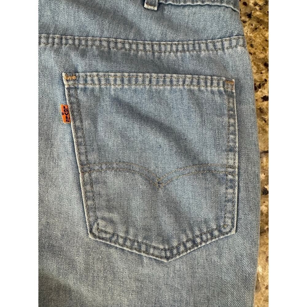VINTAGE 70s Levi’s Orange Tab Bootcut Wide Leg Light Wash Denim Jeans Men 36x29 - Picture 10 of 16